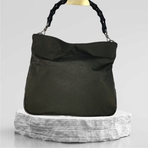 EUC GUCCI Bamboo Canvas Shoulder Bag